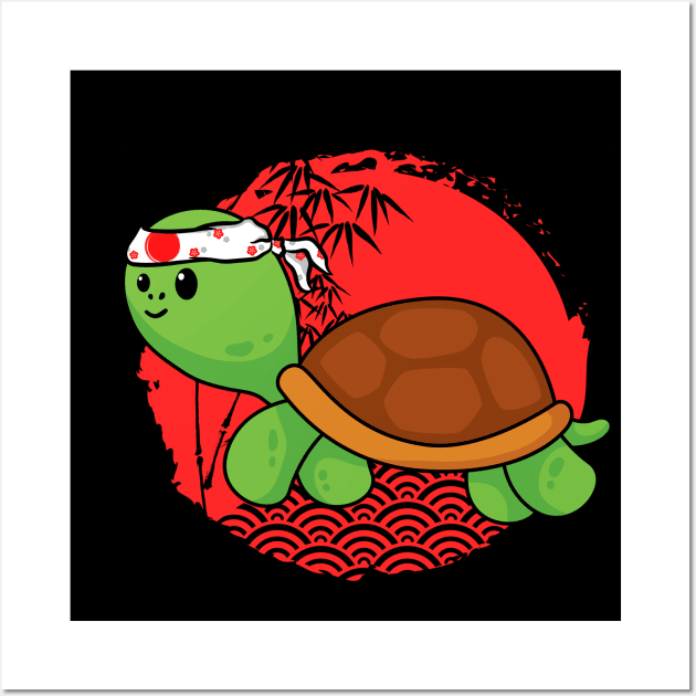 Cute Kawaii Turtle Japanese Anime Tortoise Wall Art by stockwell315designs